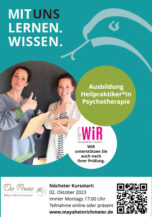 Plakat Kursstart Ausbildung Prüfungsvorbereitung für Heilpraktiker für Psychotherapie